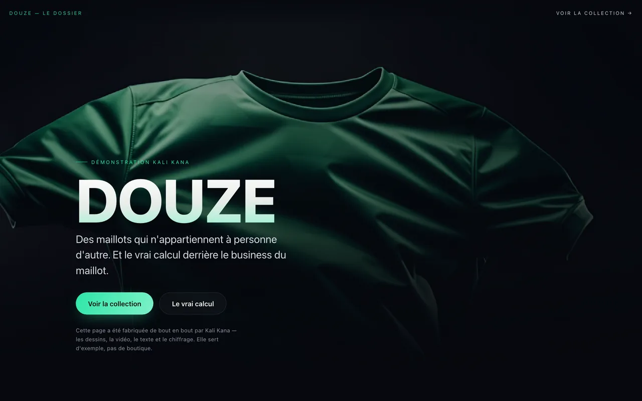 Douze — capture réelle du site livré
